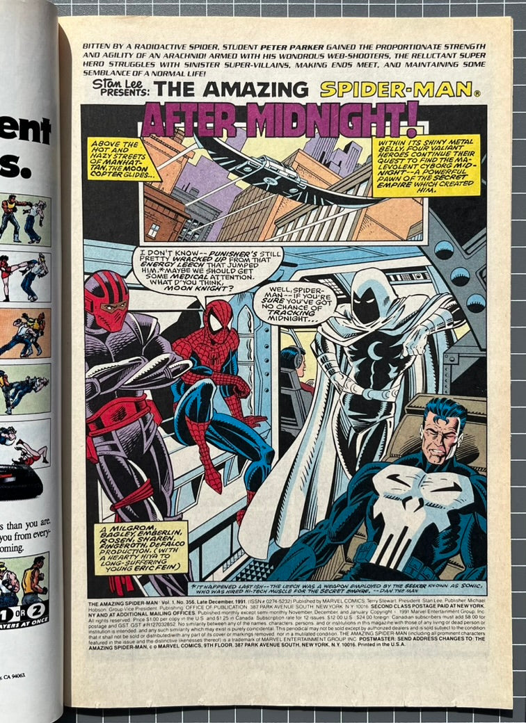 THE AMAZING SPIDER-MAN #356 [MARVEL COMICS] DIRECT 1991 VF/NM
