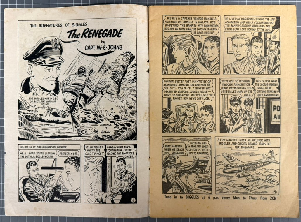 THE ADVENTURES OF BIGGLES #4 [ACTION COMICS] AUSTRALIAN *RARE* PRE-DECIMAL 1953