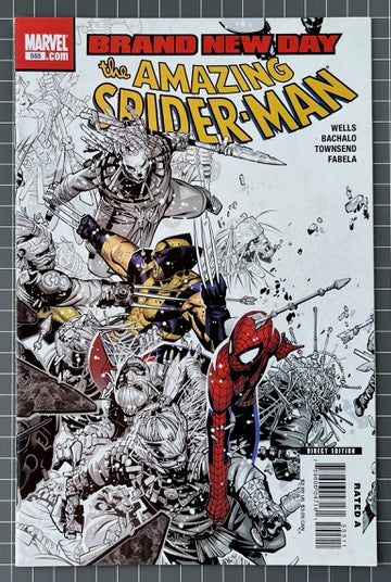 🔑 THE AMAZING SPIDER-MAN #555 [MARVEL COMICS] DIRECT *1ST APP. DR RABIN* 2008 VF+