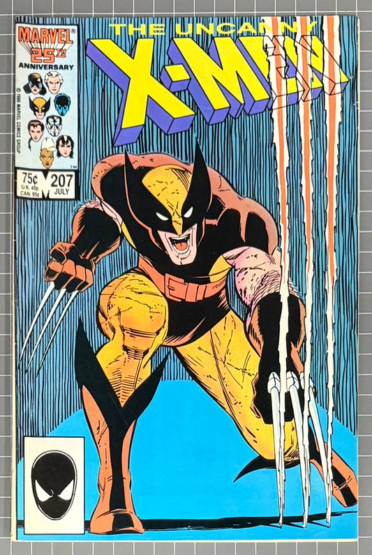 🔑 UNCANNY X-MEN #207 [MARVEL] NEWSSTAND COMIC 1986 VF-