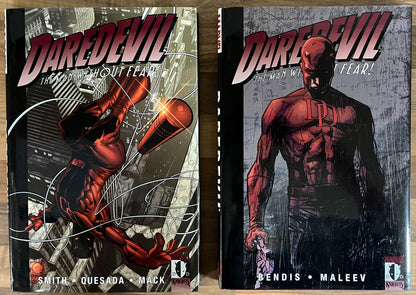 DAREDEVIL: The Man Without Fear Volumes 1 & 2, Bendis, Smith, 1st Print HC/DJ