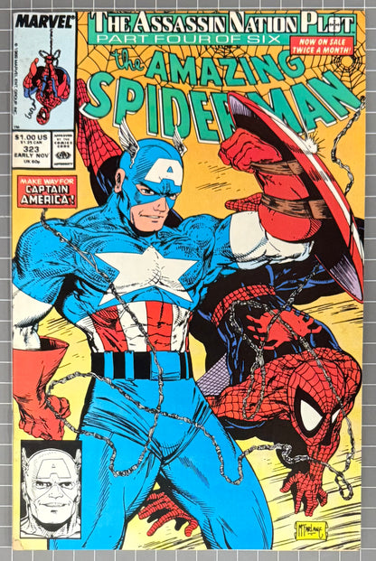 🔑 AMAZING SPIDER-MAN #323 [MARVEL COMICS] DIRECT *1ST APP. SOLO* 1989 VG/FN