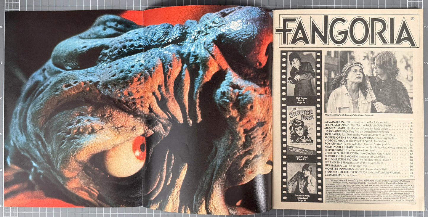 FANGORIA VOL. 1 #35 + POSTER [O'QUINN STUDIOS] HORROR MAGAZINE 1984