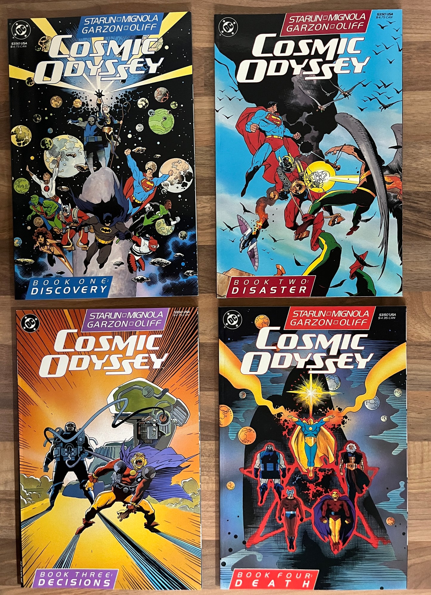 Cosmic Odyssey Books 1-4, Discovery, Disaster, Decisions, Death - Starlin 1988 DC