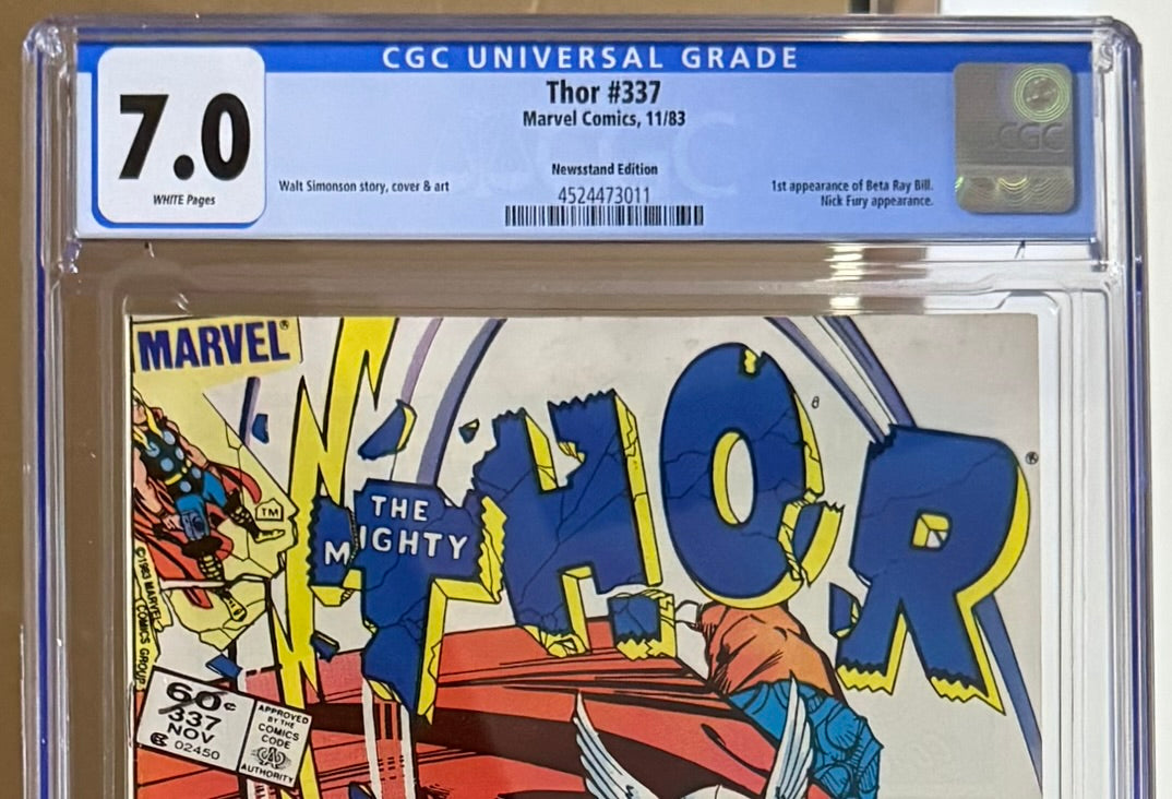 🔑 THOR #337 CGC 7.0 [MARVEL] *1ST APP. BETA RAY BILL* NEWSSTAND COMIC 1983