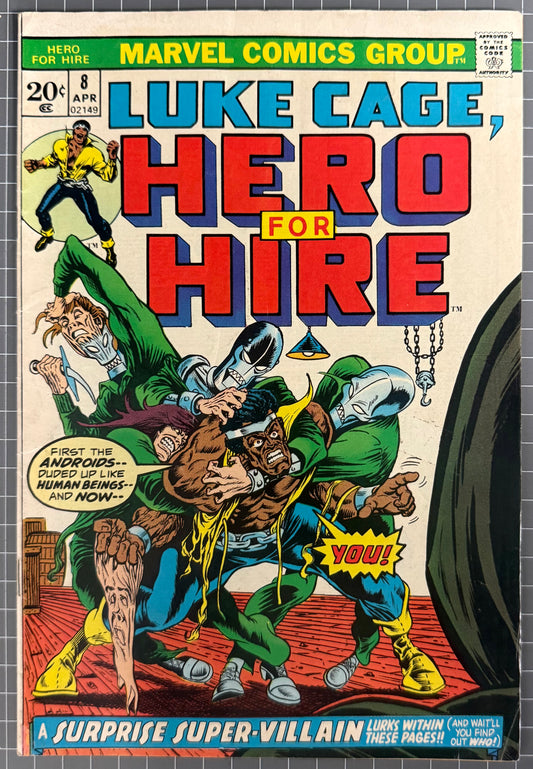HERO FOR HIRE #8 [MARVEL COMICS] *LUKE CAGE* DIRECT 1973 FN