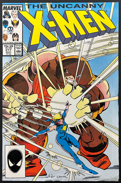 UNCANNY X-MEN #217 [MARVEL COMICS] DIRECT 1987 FN/VF