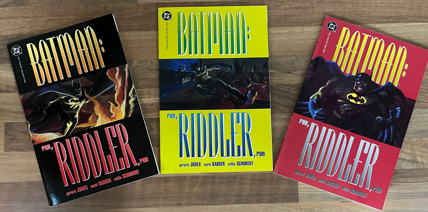 Batman: Run, Riddler, Run, #1, 2, 3 Complete Set by Jones, Badger, Schubert