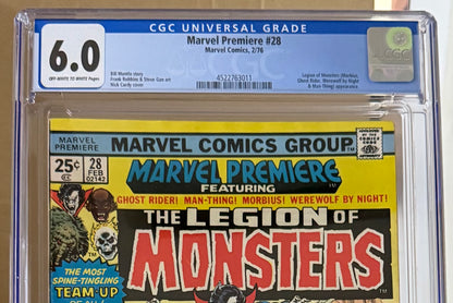 🔑 MARVEL PREMIERE #28 CGC 6.0 [MARVEL] COMIC *1ST TEAM APP. LEGION OF MONSTERS* 1976