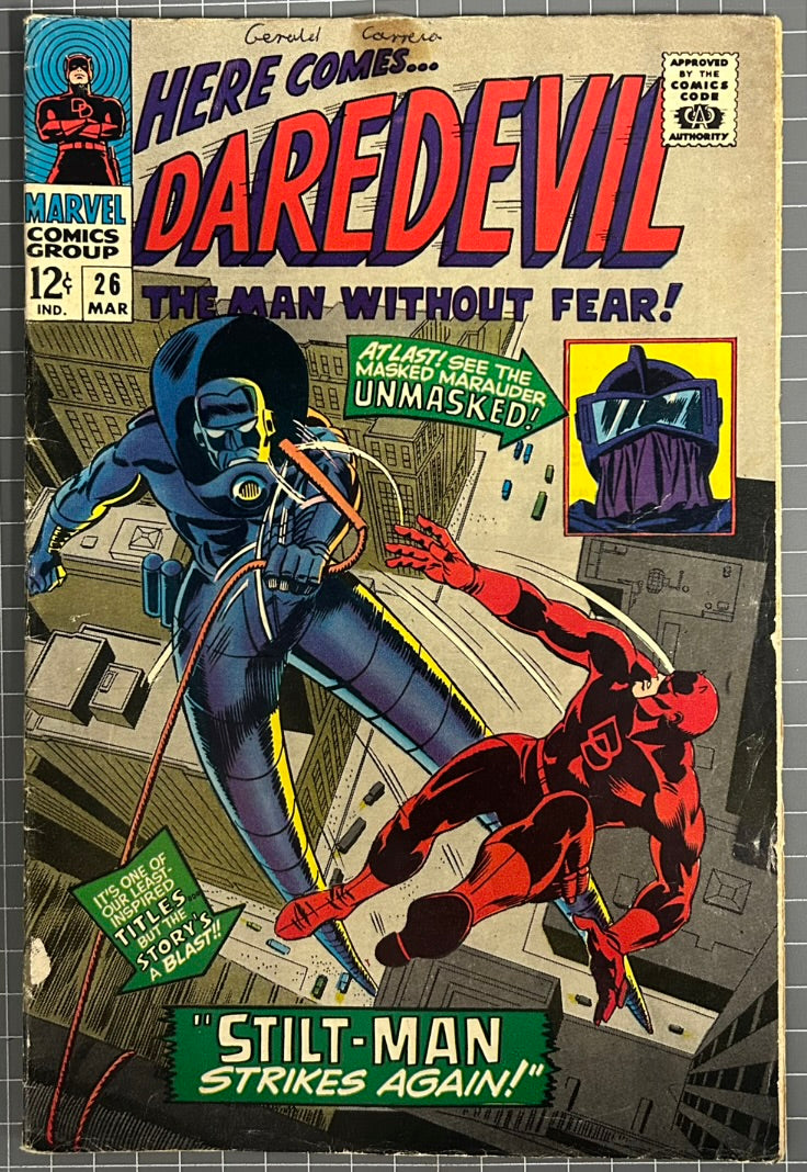 DAREDEVIL #26 [MARVEL COMICS] DIRECT 1967 VG-