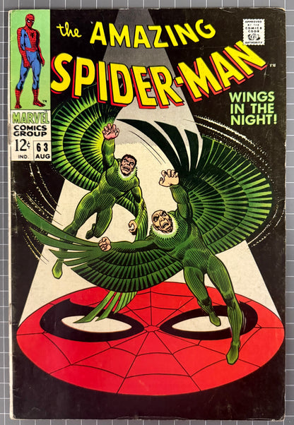 THE AMAZING SPIDER-MAN #63 [MARVEL] COMIC 1968 *JOHN ROMITA SR.* VG/FN
