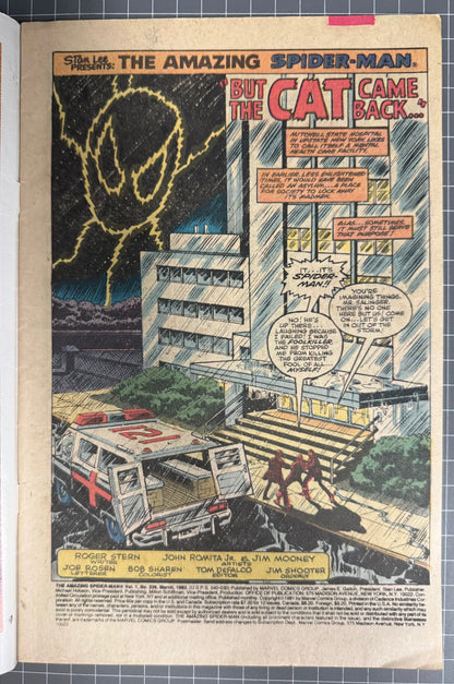 THE AMAZING SPIDER-MAN #226 [MARVEL COMICS] DIRECT 1982 VG/FN