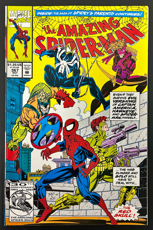 🔑 THE AMAZING SPIDER-MAN #367 [MARVEL COMICS] *BLOOD SPIDER DEBUT* 1992 VF/NM