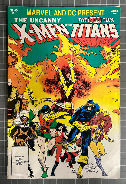 MARVEL AND DC PRESENT: UNCANNY X-MEN AND NEW TEEN TITANS #1 COMIC 1982 FN/VF