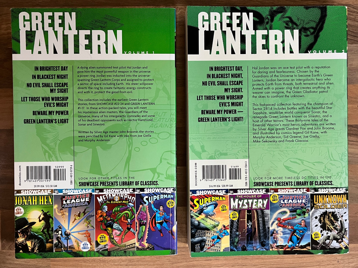 DC Showcase Green Lantern Vol. 1 and 2, First Edition/ First Printing