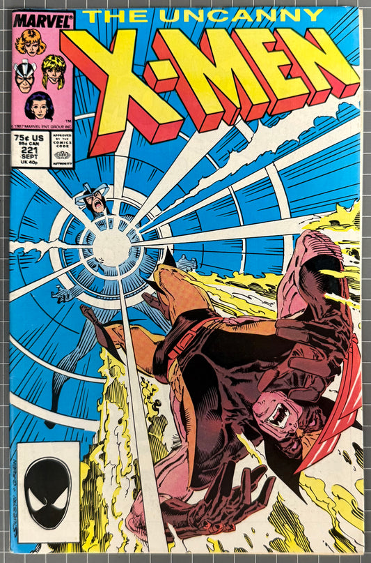 🔑 THE UNCANNY X-MEN #221 (MARVEL) DIRECT COMIC ***1ST MR SINISTER*** 1987 FN