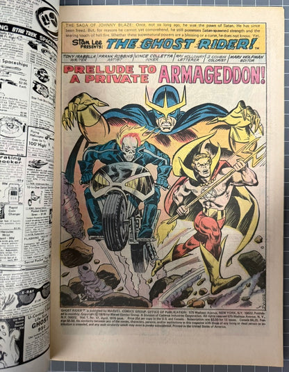 GHOST RIDER #17 [MARVEL COMICS] DIRECT 1976 FN-