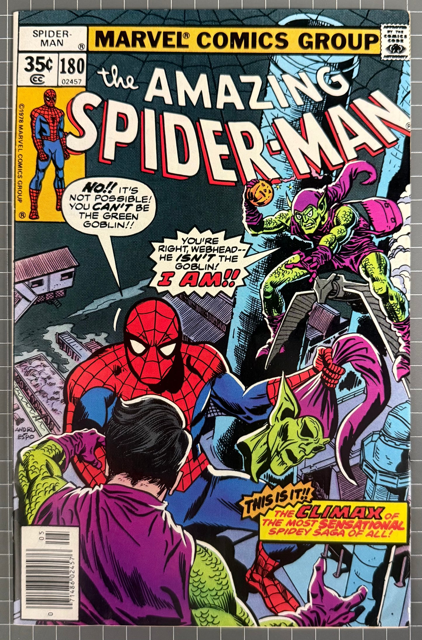 THE AMAZING SPIDER-MAN #180 [MARVEL COMICS] NEWSSTAND 1978 VF