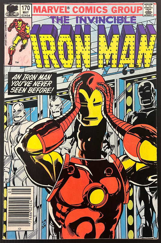 🔑 IRON MAN #170 [MARVEL COMICS] NEWSSTAND *JAMES RHODES AS IRON MAN* 1983 FN+