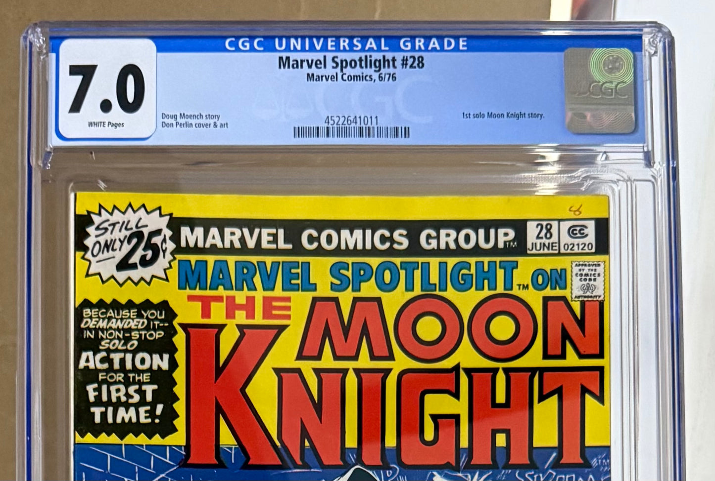 🔑 MARVEL SPOTLIGHT #28 CGC 7.0 [MARVEL] COMIC ***1ST SOLO MOON KNIGHT*** 1976