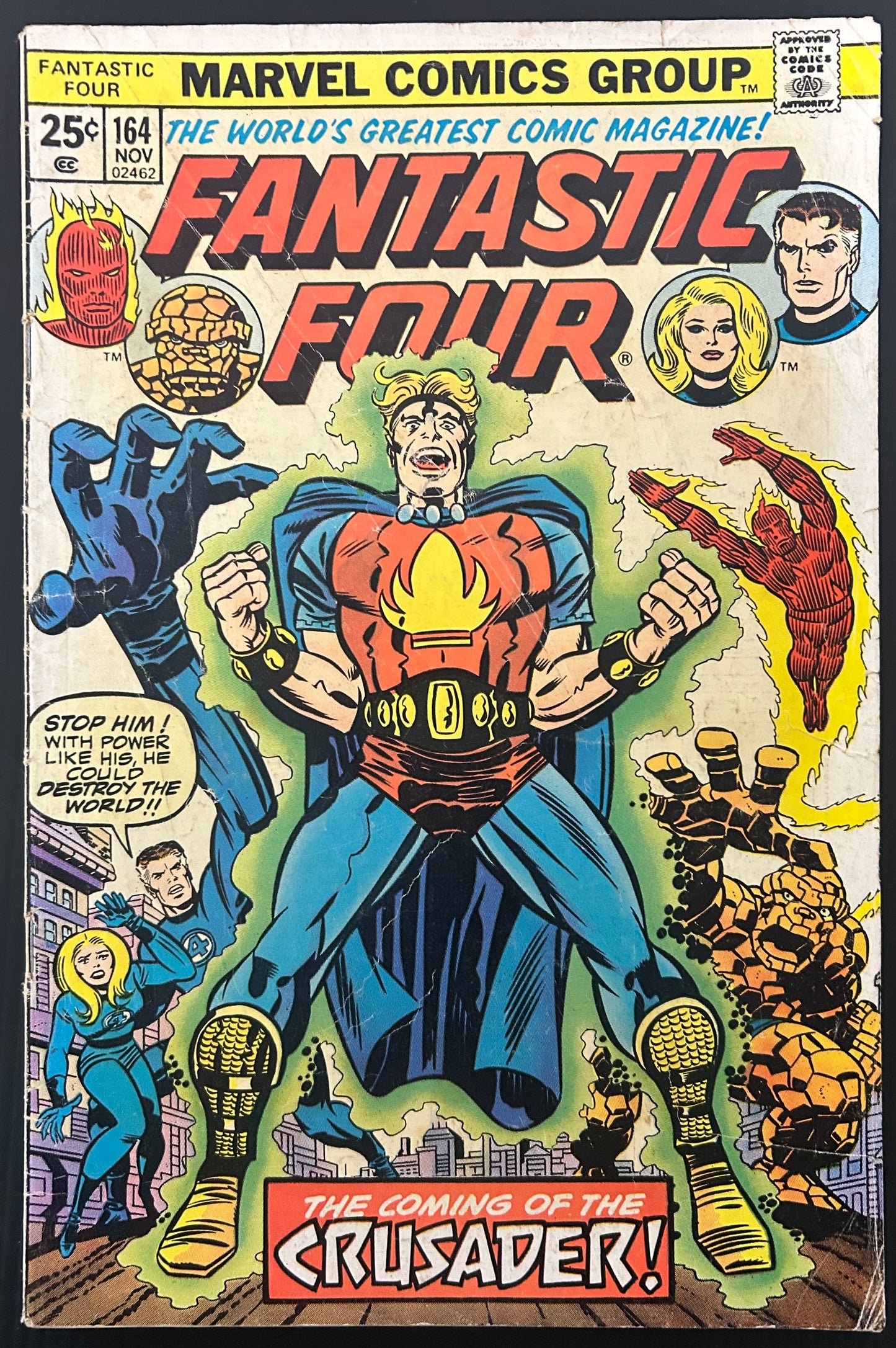 🔑 FANTASTIC FOUR #164 [MARVEL COMICS] *CRUSADER & FRANKIE RAYE DEBUT* 1975 GD/VG