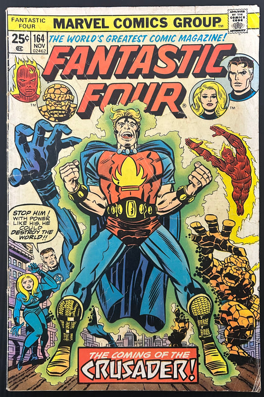 🔑 FANTASTIC FOUR #164 [MARVEL COMICS] *CRUSADER & FRANKIE RAYE DEBUT* 1975 GD/VG