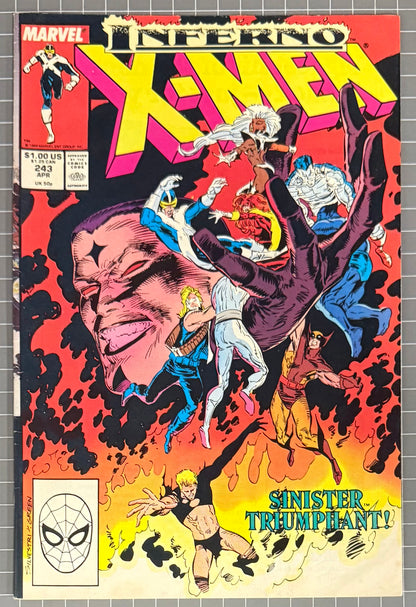 UNCANNY X-MEN #243 [MARVEL COMICS] DIRECT 1989 FN/VF