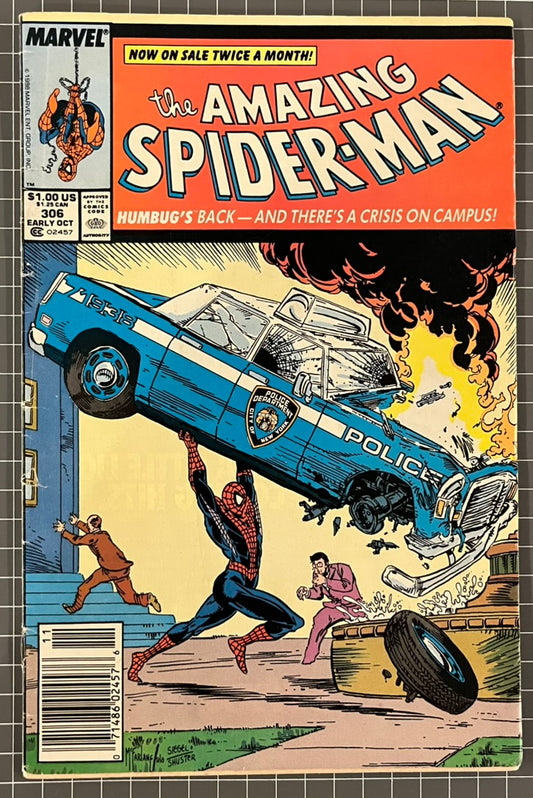 🔑 THE AMAZING SPIDER-MAN #306 [MARVEL COMICS] *TODD MCFARLANE COVER* 1988 VG-