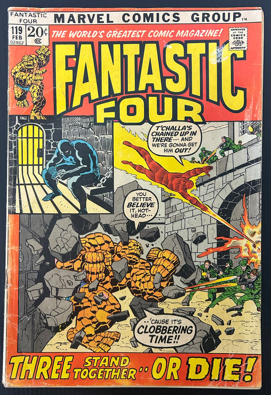 🔑 FANTASTIC FOUR #119 [MARVEL COMICS] DIRECT *BLACK PANTHER NAME CHANGE* 1972