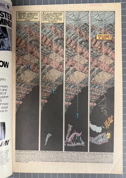 🔑 THE AMAZING SPIDER-MAN #332 [MARVEL COMICS] DIRECT *VENOM* 1990 VF-