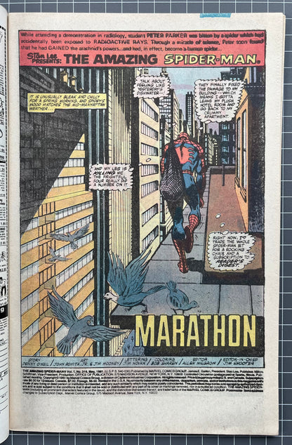 🔑 THE AMAZING SPIDER-MAN #216 [MARVEL COMICS] *2ND APP. MADAME WEB* 1981 VF+