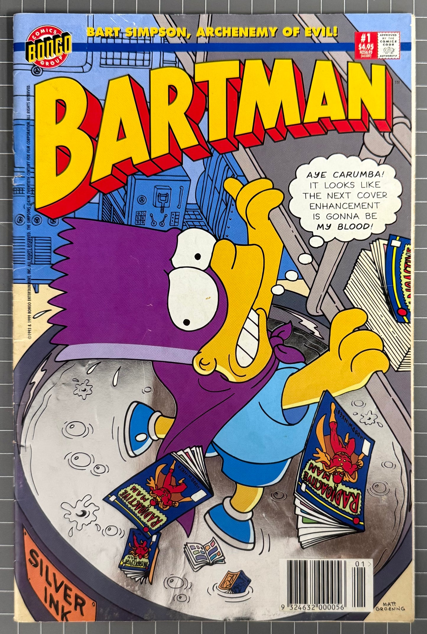 BARTMAN #1 [OTTO PRESS] AUSTRALIAN PRICE VARIANT (APV) COMIC 1999 FN-