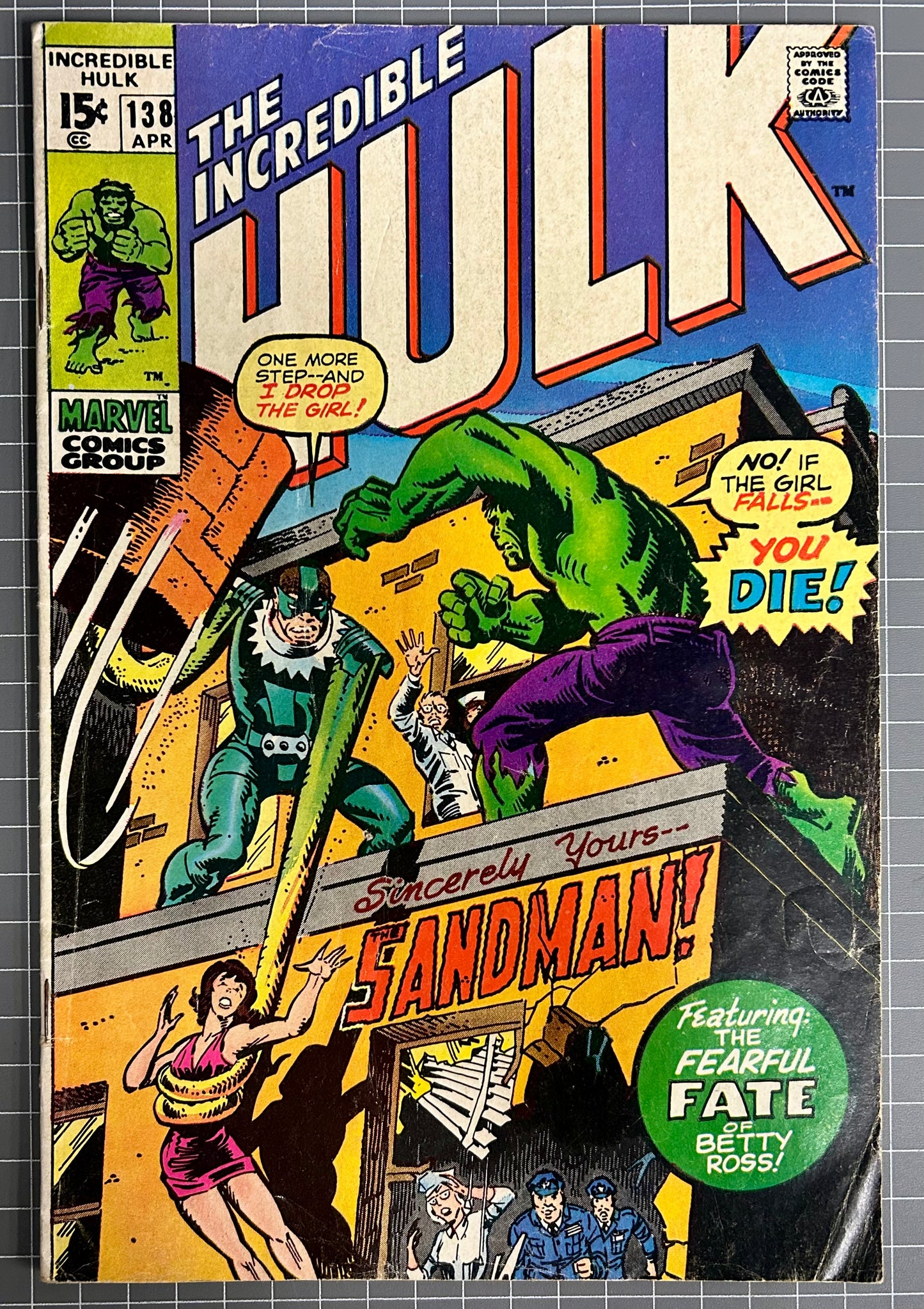 THE INCREDIBLE HULK #138 [MARVEL COMICS] DIRECT 1971