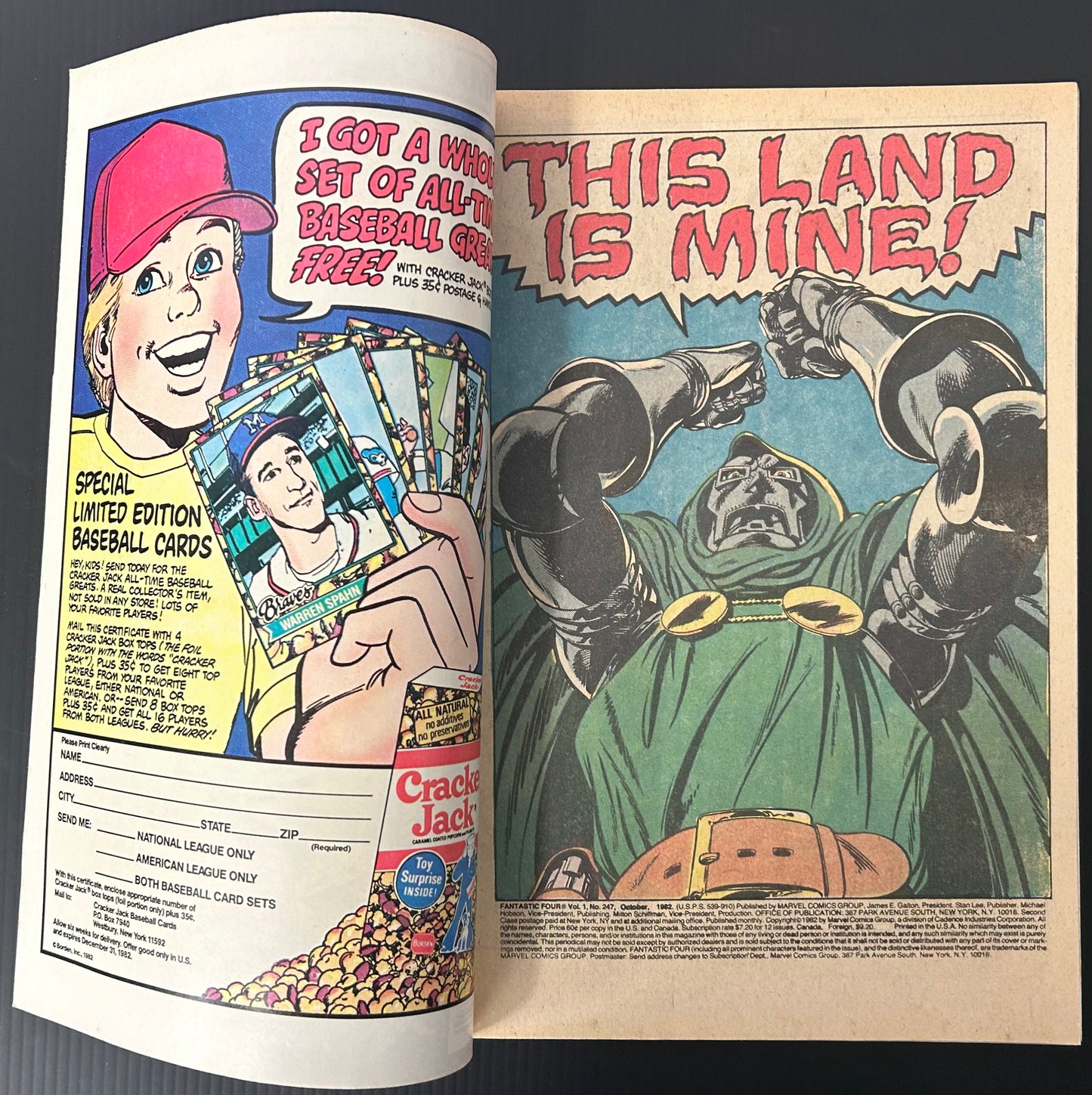 🔑 FANTASTIC FOUR #247 [MARVEL COMICS] NEWSSTAND *KRISTOFF VERNARD* 1982 FN+