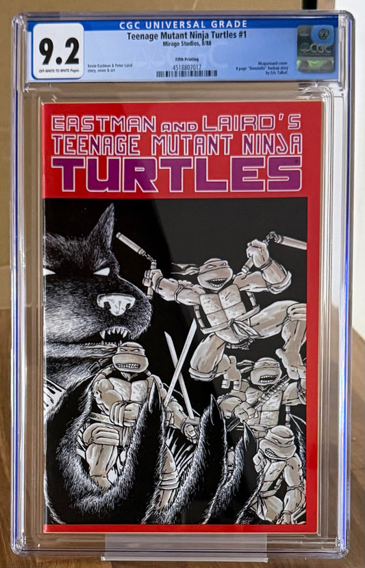 🔑 TEENAGE MUTANT NINJA TURTLES #1 CGC 9.2 (MIRAGE) 5TH PRINT TMNT COMIC 1988