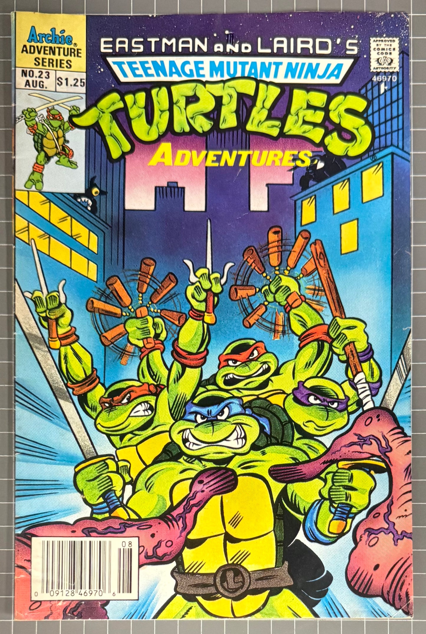🔑 TEENAGE MUTANT NINJA TURTLES ADVENTURES #23 [ARCHIE] NEWSSTAND COMIC 1991 VG/FN