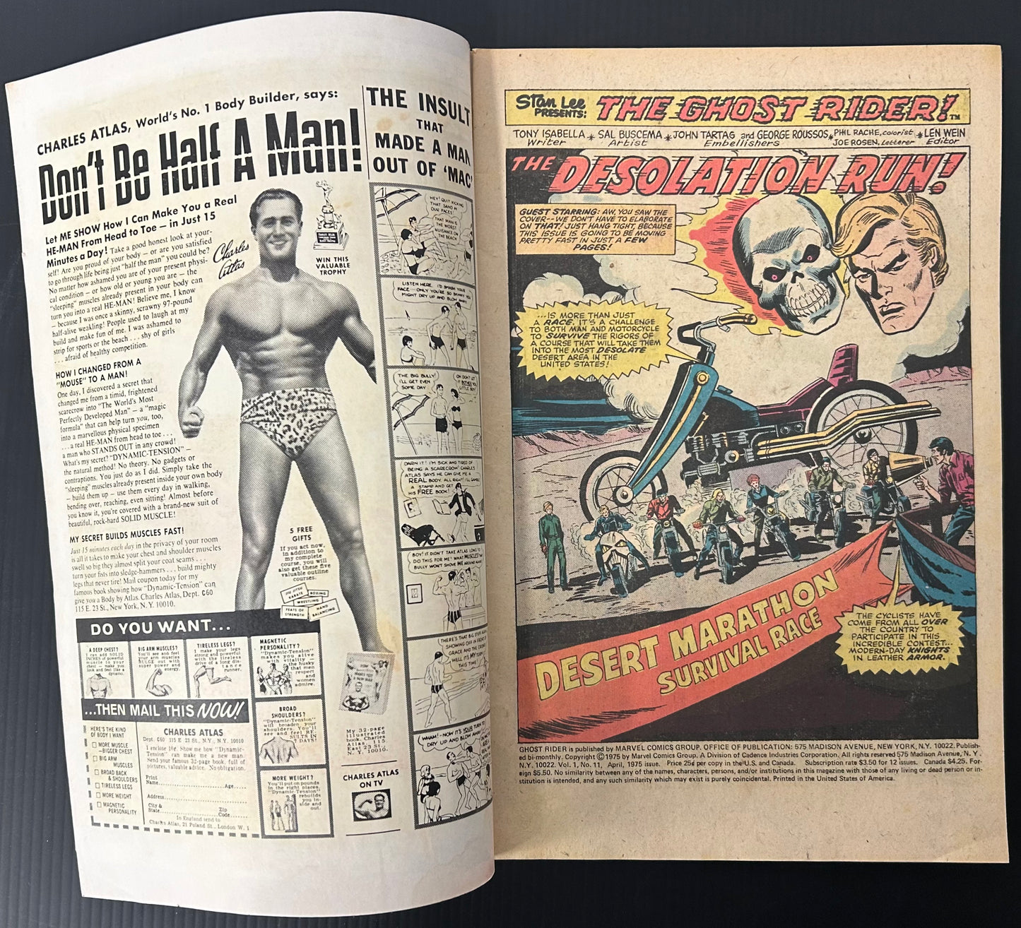 GHOST RIDER #11 [MARVEL COMICS] DIRECT 1975 FN