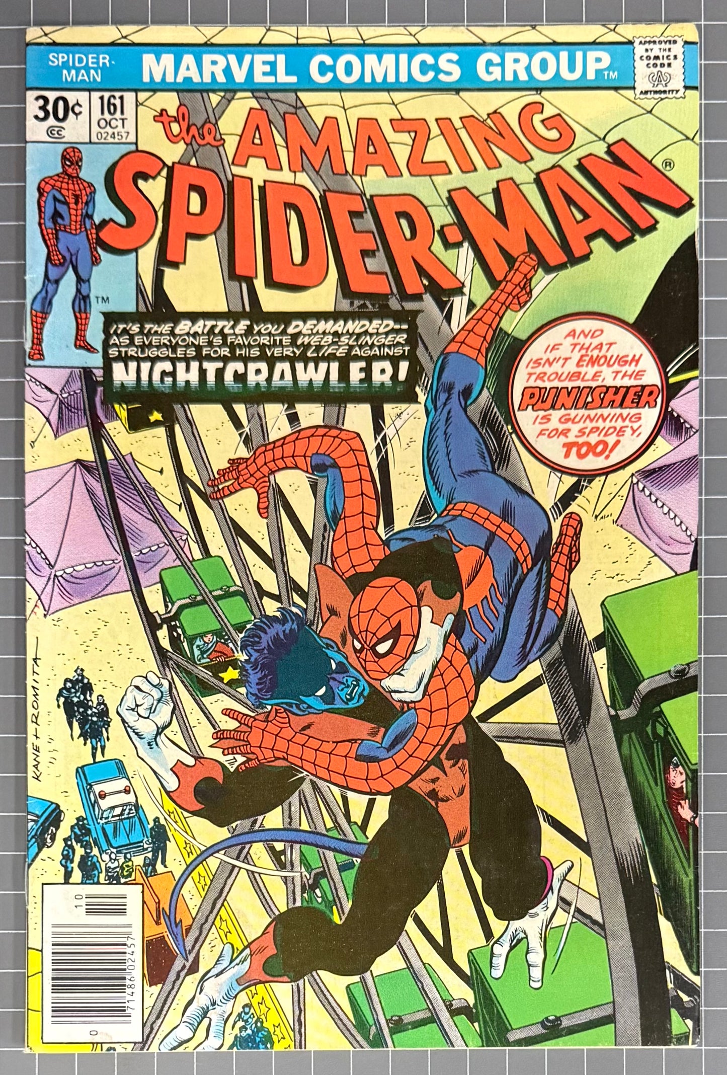 🔑 THE AMAZING SPIDER-MAN #161 [MARVEL COMICS] *1ST CAMEO JIGSAW* 1976 FN/VF