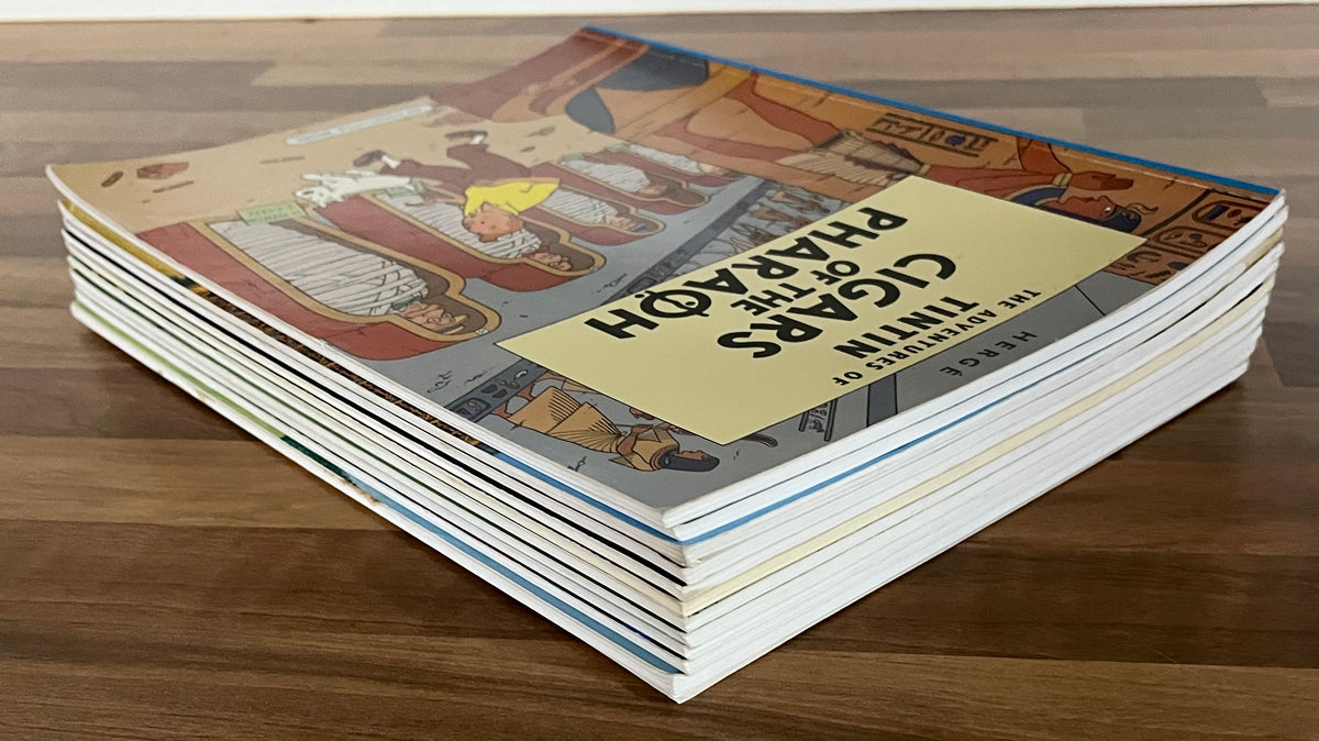 Hergé: Tintin Lot of 11 Joy Street Little Brown PBs, American Eds 1970s