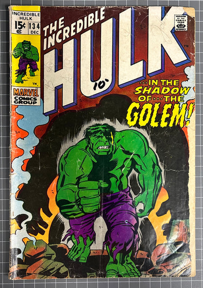 THE INCREDIBLE HULK #134 [MARVEL COMICS] DIRECT 1970 GD-