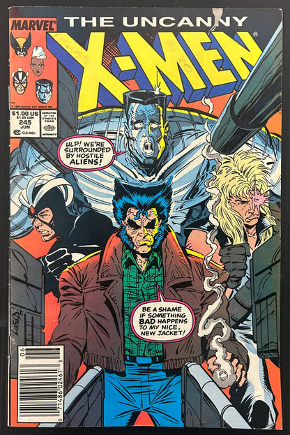 🔑 UNCANNY X-MEN #245 [MARVEL COMICS] DIRECT 1989 FN