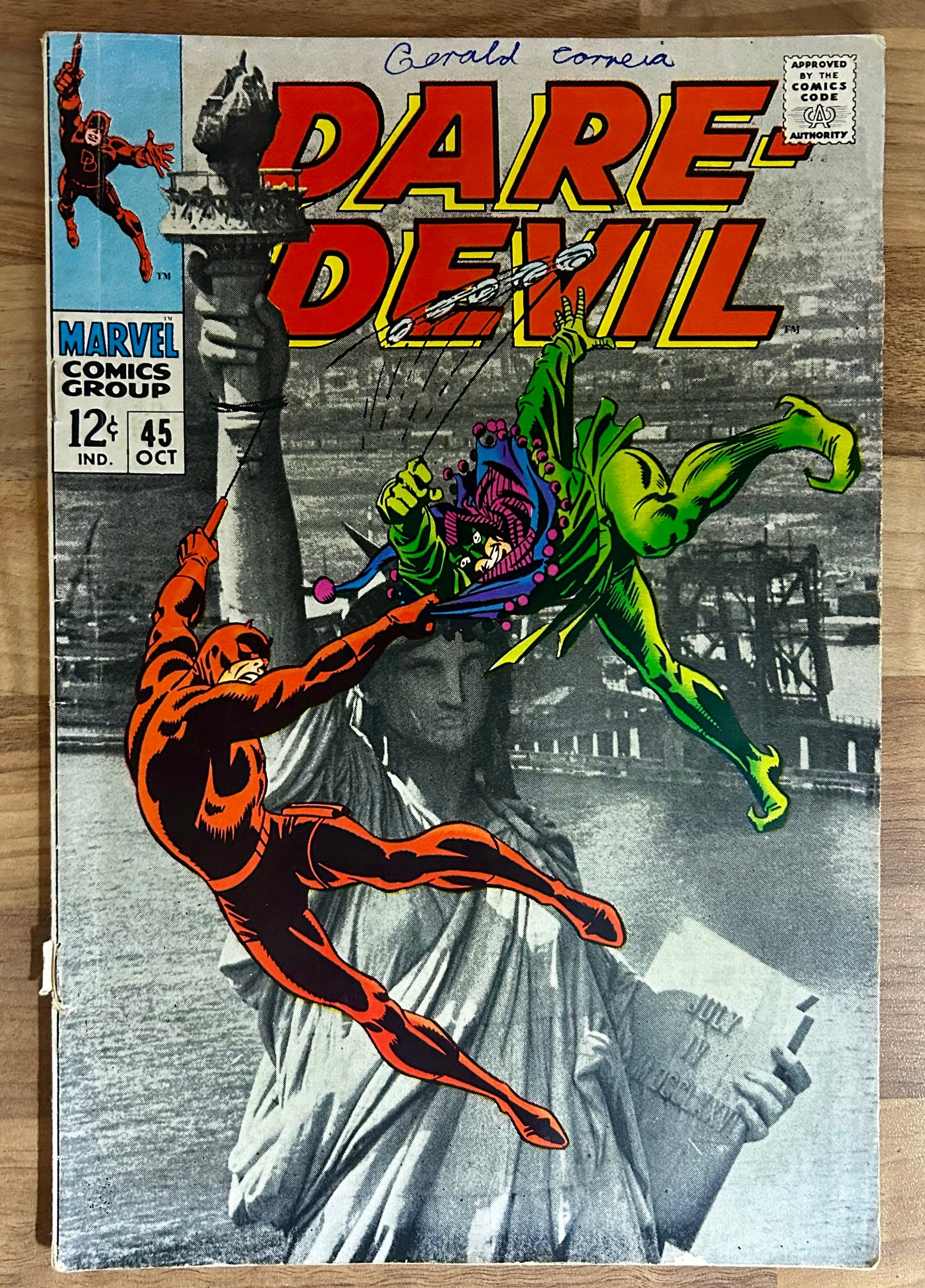 DAREDEVIL #45 [MARVEL COMICS] DIRECT 1968 VG/FN