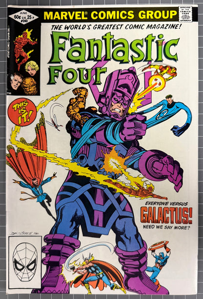 🔑 FANTASTIC FOUR #243 [MARVEL COMICS] DIRECT *JOHN BYRNE COVER* 1982 VF