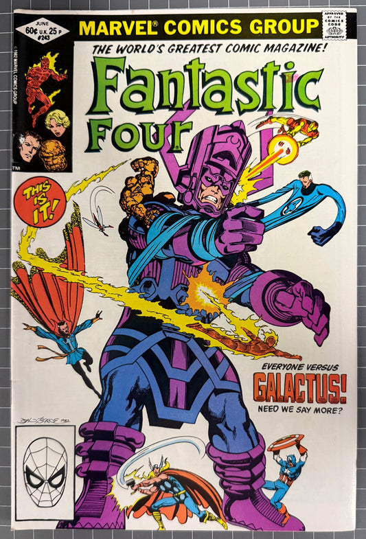 🔑 FANTASTIC FOUR #243 [MARVEL COMICS] DIRECT *JOHN BYRNE COVER* 1982 VF