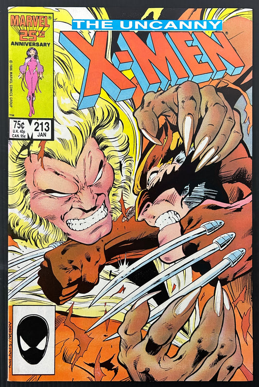 🔑 UNCANNY X-MEN #213 [MARVEL COMICS] DIRECT 1987 VF