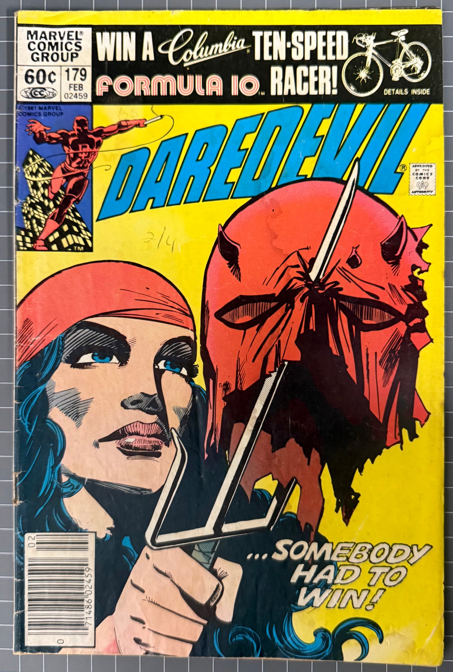 🔑 DAREDEVIL #179 [MARVEL COMICS] NEWSSTAND *FRANK MILLER COVER ART* 1982 VG-
