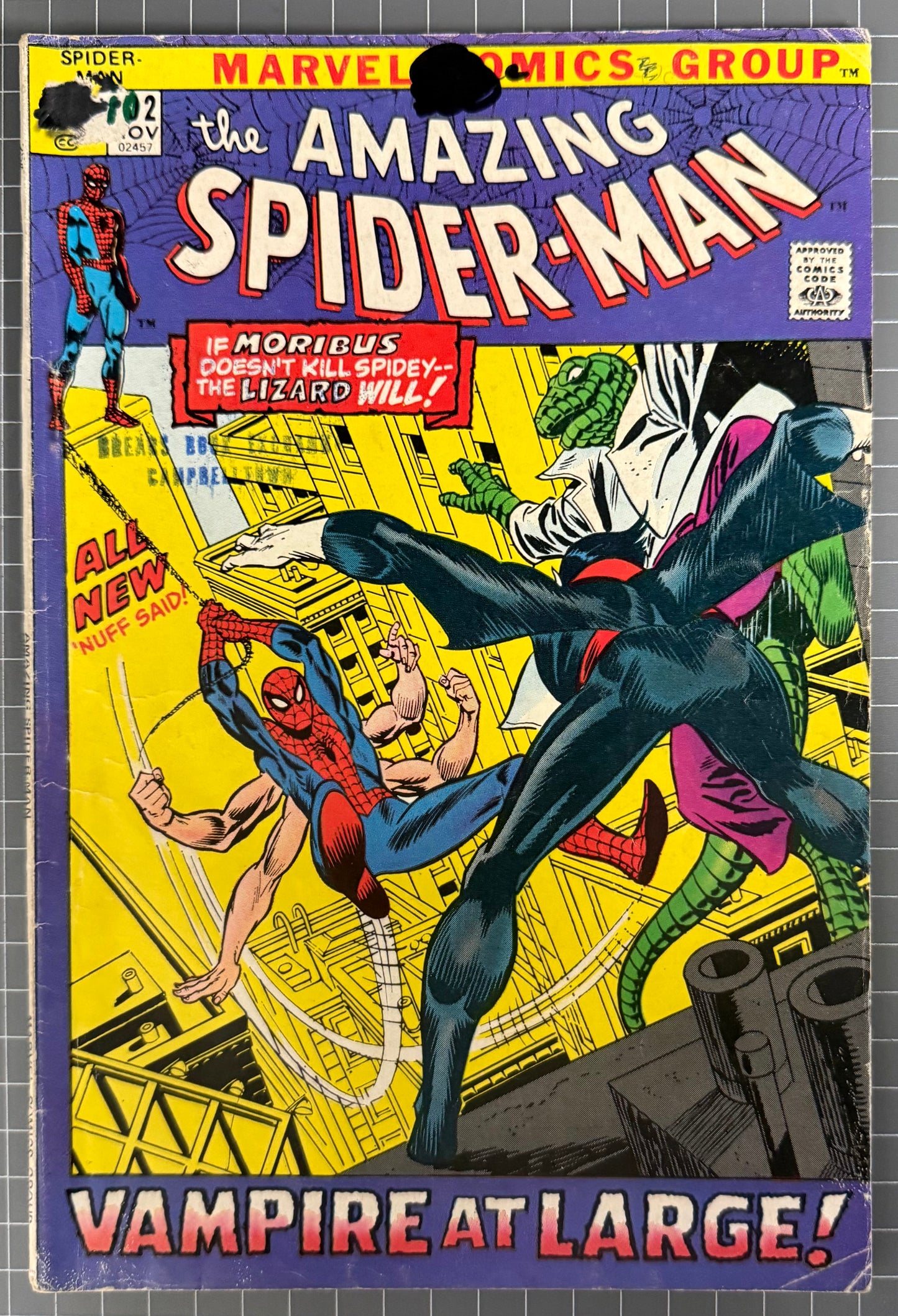 🔑 THE AMAZING SPIDER-MAN #102 (MARVEL) COMIC 1971 *MORBIUS* VG-