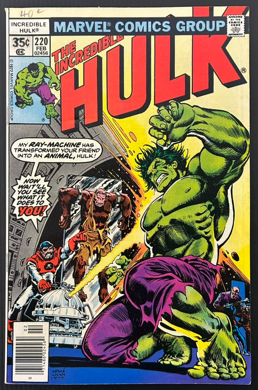 THE INCREDIBLE HULK #220 [MARVEL COMICS] NEWSSTAND 1978 FN/VF