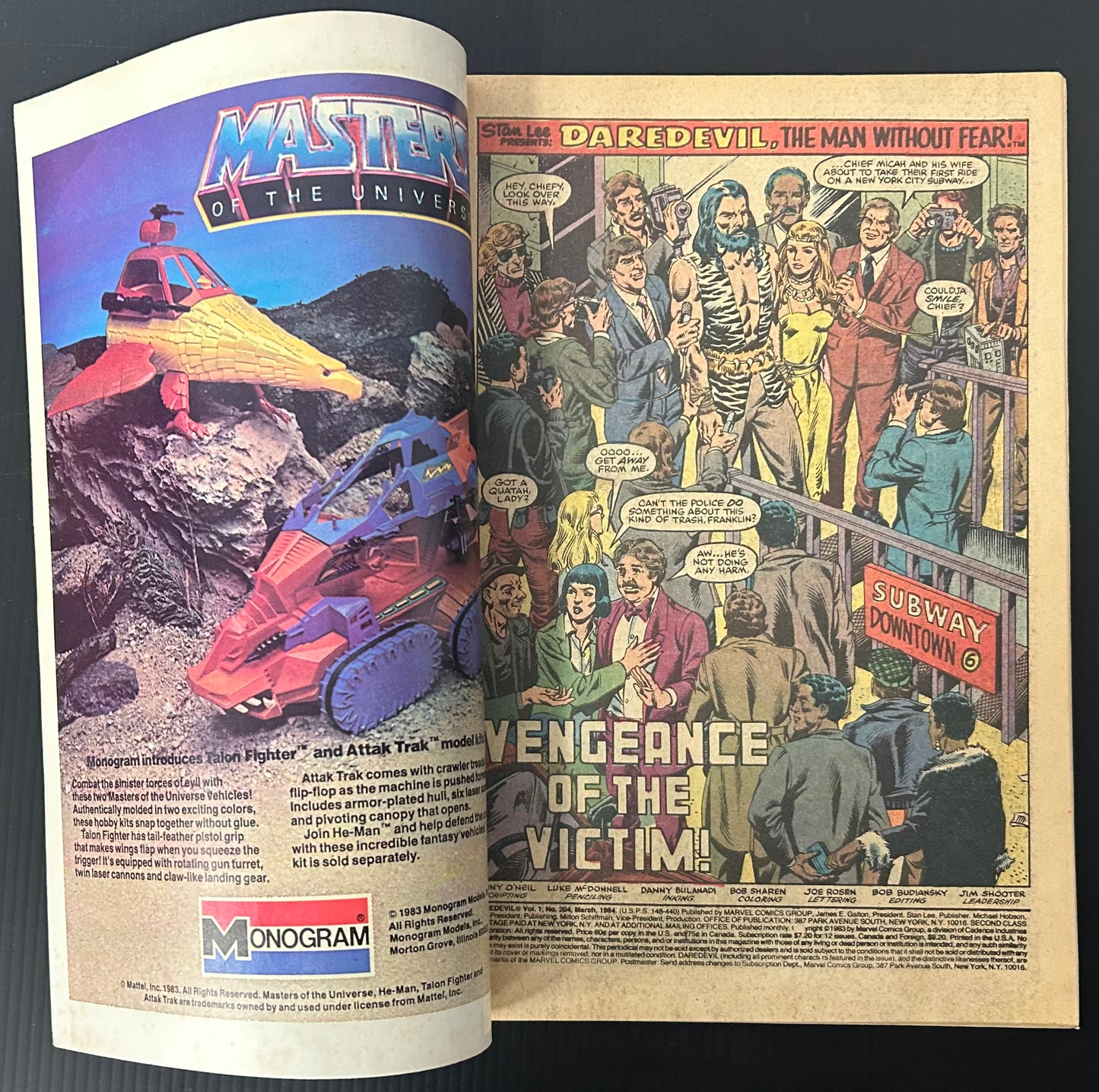 🔑 DAREDEVIL #204 [MARVEL COMICS] NEWSSTAND *1ST APP. CROSSBOW* 1984 FN+