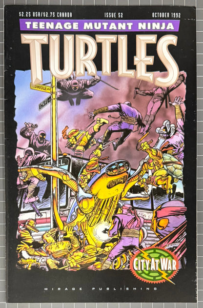 🔑 TEENAGE MUTANT NINJA TURTLES #52 (TMNT) [MIRAGE] COMIC 1992 FN/VF